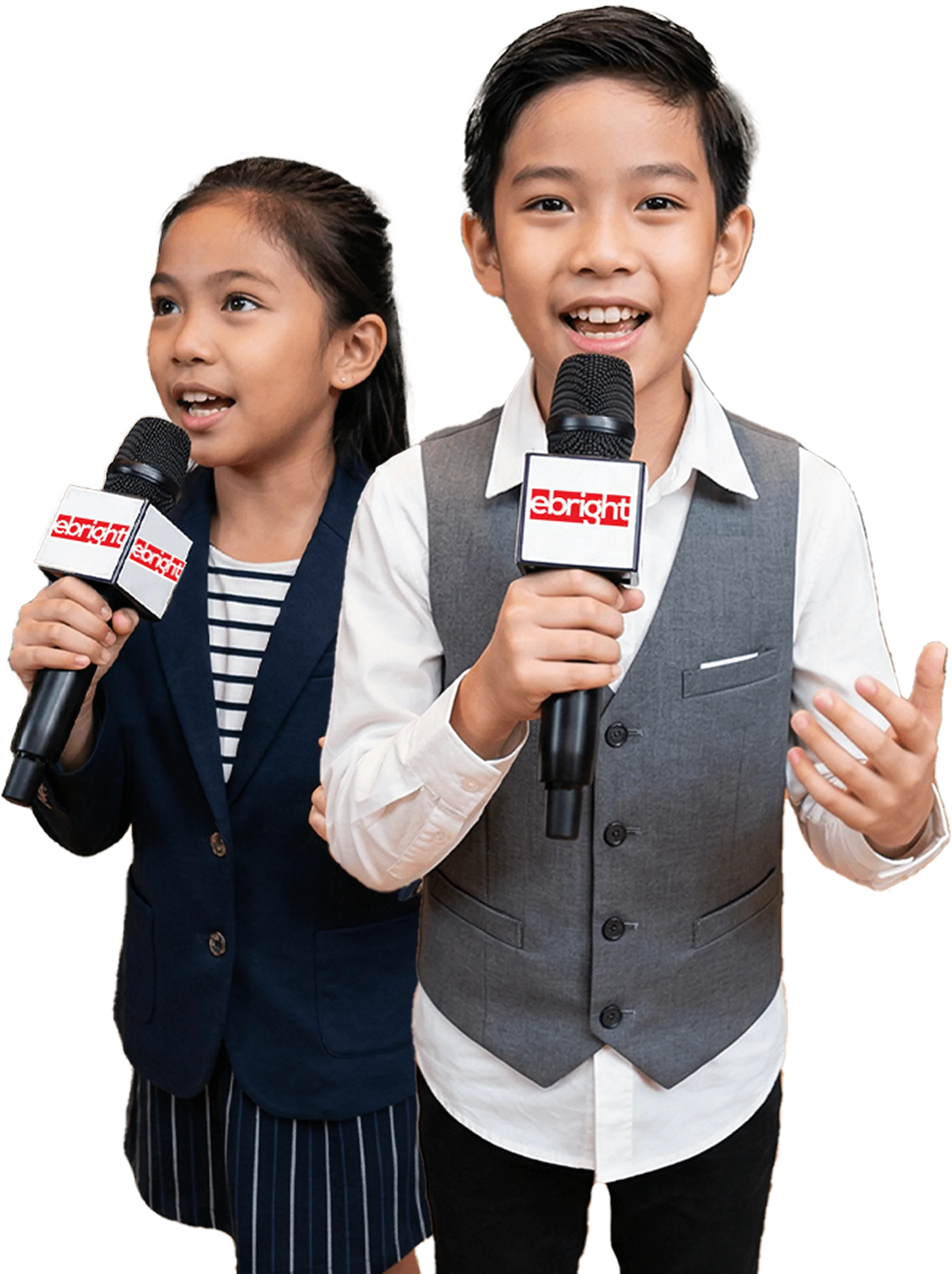 Ebright students with microphones