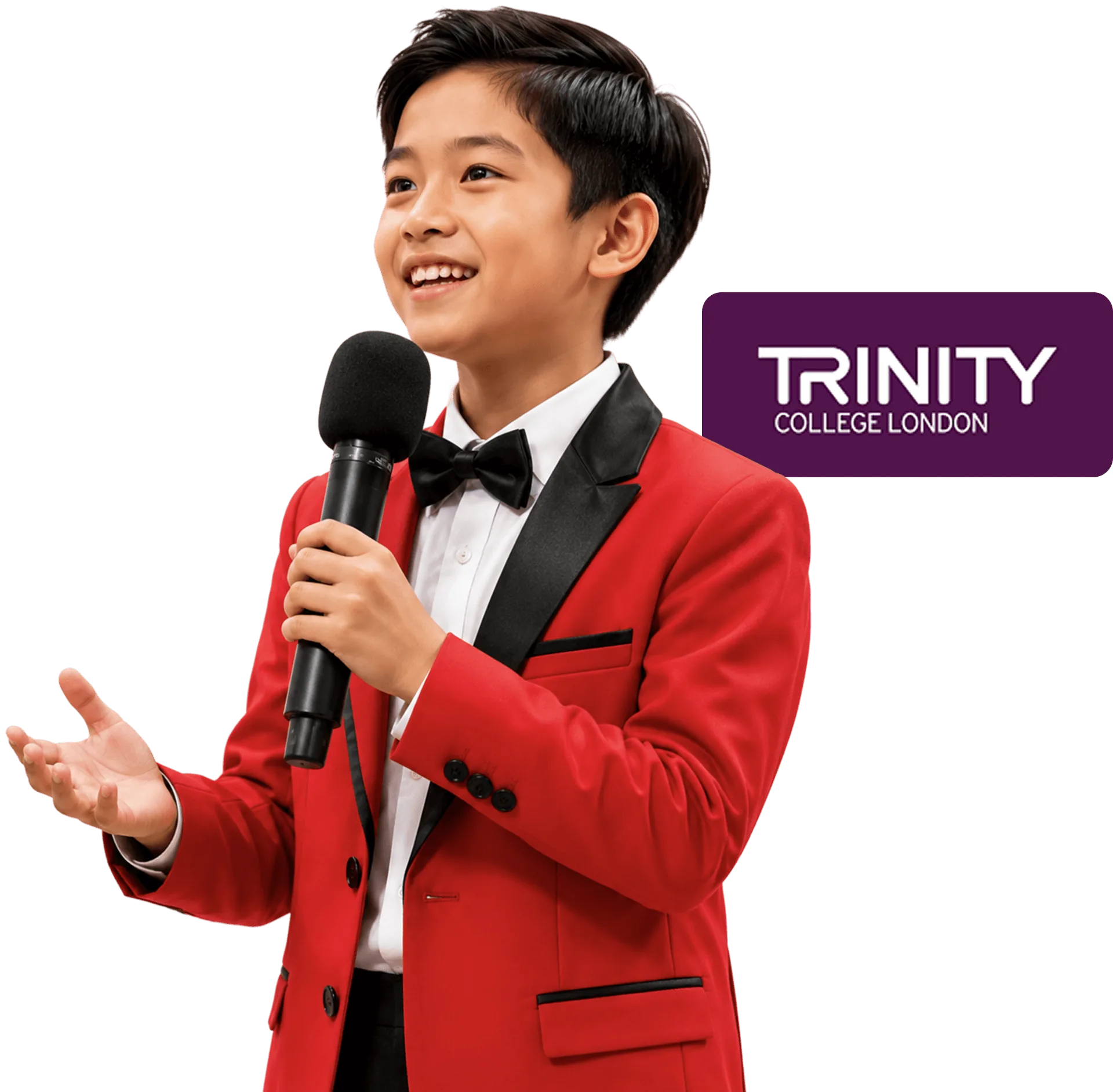 Ebright student with microphone