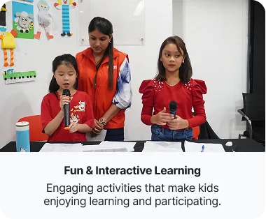 Fun & Interactive Learning — engaging activities that make kids enjoy learning and participating.
